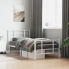 vidaXL Estrutura de cama com cabeceira e pés 90x190 cm metal branco