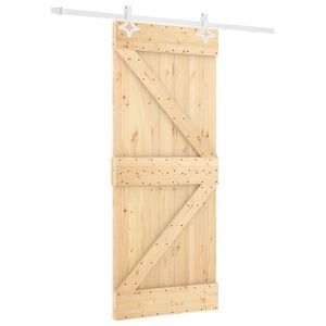 vidaXL Porta Deslizante Natural e Branco 80 x 210 cm