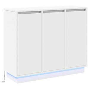vidaXL Aparador LED Branco 90 x 32 x 75 cm Derivados de Madeira