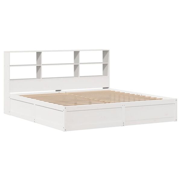 vidaXL Cama sem colch&atilde;o 180x200 cm madeira de pinho maci&ccedil;a branco