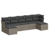 vidaXL 7 pcs conjunto sof&aacute;s p/ jardim c/ almofad&otilde;es vime PE cinzento