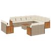 vidaXL 13 pcs conjunto de sof&aacute;s p/ jardim com almofad&otilde;es vime PE bege