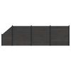 vidaXL Conjunto de Cercas 4 unid. 619 x 186 cm WPC e Alum&iacute;nio Preto