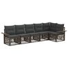 vidaXL Conjunto de Sof&aacute; de Jardim 6 unid. 6 lugar Cinzento vime PE