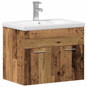 vidaXL Arm&aacute;rio de Banheiro com porta Madeira antiga 60 x 38,5 x 46 cm