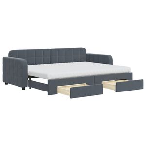 vidaXL Sof&aacute;-cama c/ gavet&atilde;o e gavetas 80x200 cm veludo cinzento-escuro