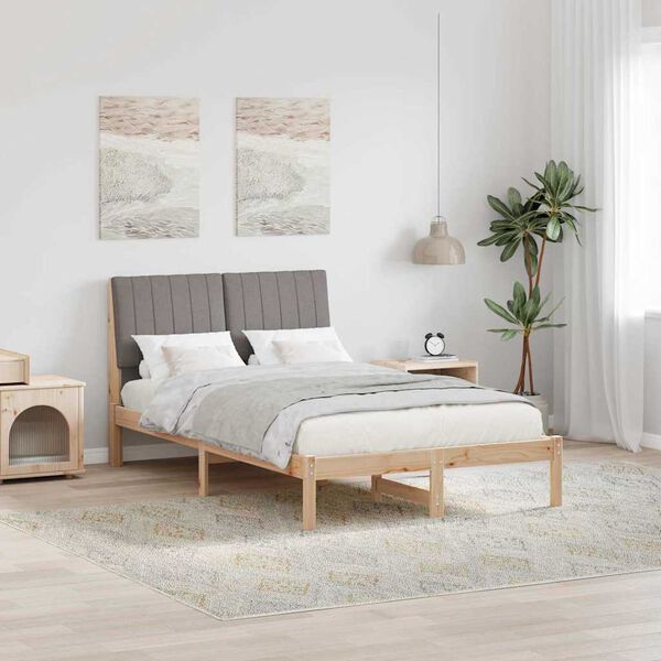 vidaXL Estrutura da Cama com cabeceira Castanho 120 x 190 cm