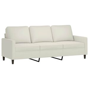 vidaXL Sof&aacute; de 3 lugares 180 cm veludo cor creme