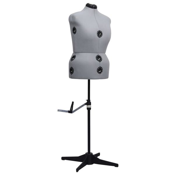 vidaXL Manequim feminino ajustável tamanho L 44-50 cinzento