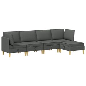 vidaXL Conjunto de sof&aacute; modular com armazenamento 5 unid. Tecido