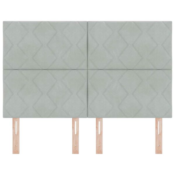 vidaXL Cabeceira com cabeceira Cinzento-claro 144 cm Veludo