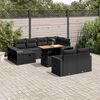 vidaXL 11 pcs conjunto sof&aacute;s de jardim c/ almofad&otilde;es vime PE preto