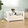 vidaXL Cama para c&atilde;es 55,5x45,5x28 cm madeira de pinho maci&ccedil;a branco