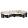 vidaXL Conjunto de Sof&aacute; de Jardim 7 unid. Preto vime PE