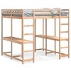 vidaXL Cama alta com secret&aacute;ria e escada 140x200 cm pinho maci&ccedil;o