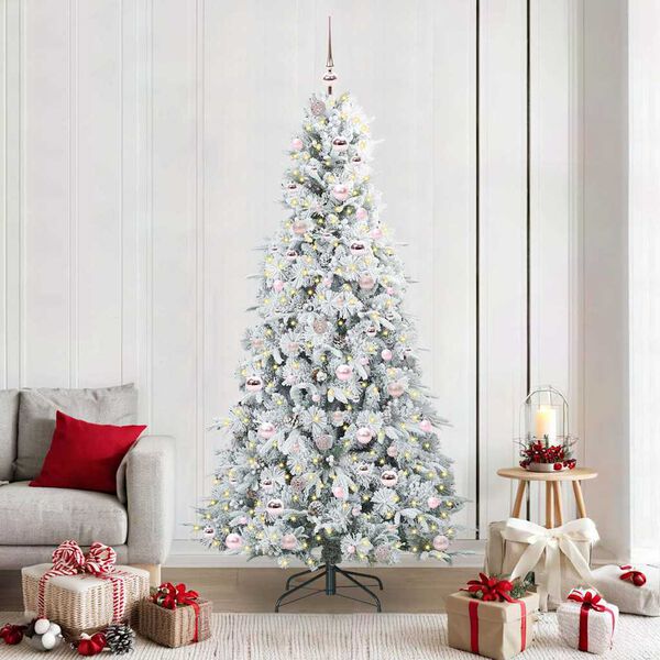 vidaXL &Aacute;rvore de Natal Articulada Artificial Branco 210 cm PE e PVC