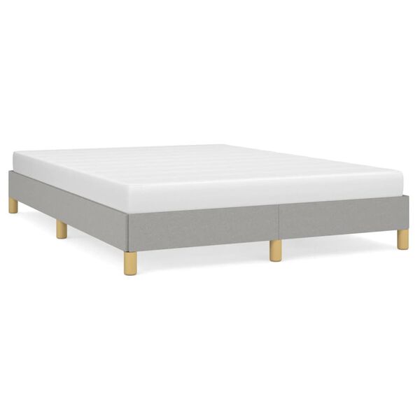 vidaXL Estrutura de cama sem colch&atilde;o 160x200 cm tecido cinzento-claro
