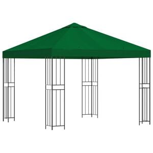 vidaXL Gazebo 3 x 3 m Verde Poli&eacute;ster e A&ccedil;o 190 gsm
