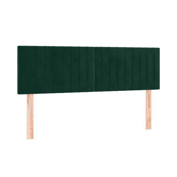 vidaXL Cabeceira de cama 2 pcs veludo 72x5x78/88 cm verde-escuro