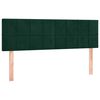 vidaXL Cabeceira de cama c/luzes LED veludo 144x5x78/88cm verde-escuro