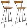 vidaXL Bancos de bar 2 pcs madeira de teca maci&ccedil;a