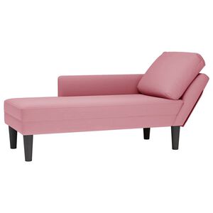 vidaXL Chaise lounge c/ almofada/apoio de bra&ccedil;os direito veludo rosa