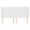 vidaXL Cabeceira cama c/ abas couro artificial 163x23x118/128cm branco