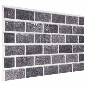 vidaXL Pain&eacute;is de parede 10 unid. 100 x 50 cm Preto e Cinza Espuma EPS