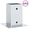 vidaXL Bases de poste quadradas 12 pcs prata 81x81 mm a&ccedil;o galvanizado