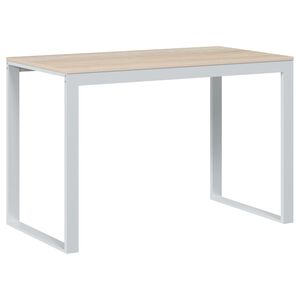 vidaXL Secret&aacute;ria computador 110x60x73cm contraplacado branco/carvalho