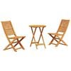 vidaXL Conjunto Bistro Dobr&aacute;vel 3 pcs Castanho