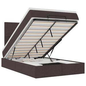 vidaXL Estrutura cama otomana colch&atilde;o 120x200cm tecido castanho escuro