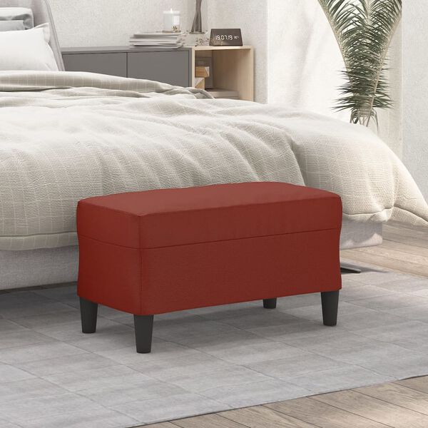 vidaXL Banco 70x35x41 cm couro artificial vermelho tinto