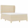 vidaXL Cama Box Springs com Colch&atilde;o Cinza Escuro 90x190 cm Creme