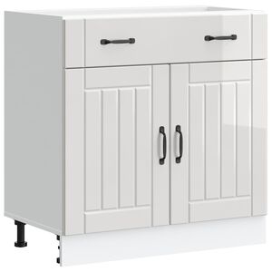 vidaXL Arm&aacute;rio de cozinha baixo Lucca deriv. madeira branco brilhante