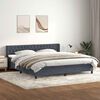 vidaXL Cama com molas/colch&atilde;o 180x210 cm veludo cinzento-escuro