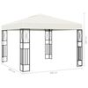 vidaXL Gazebo com cordões de luzes LED 3x3 m tecido cor creme