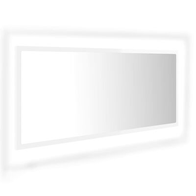 vidaXL Espelho casa banho c/LED 100x8,5x37cm acrílico branco brilhante