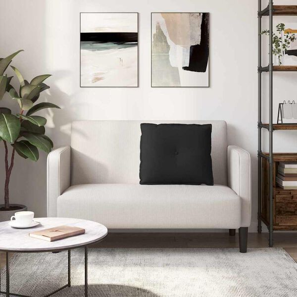 vidaXL Travesseiro para Costas Preto 60 x 50 cm Tecido de Microfibra