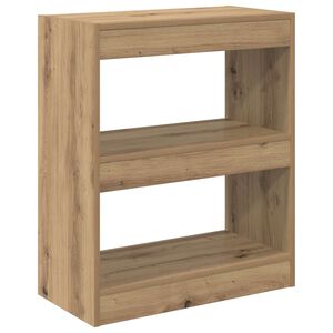 vidaXL Gabinete de Livros 2 n&iacute;veis 60 x 30 x 72 cm Carvalho Artesanal