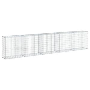 vidaXL Cesto gabi&atilde;o com cobertura 500x50x100 cm ferro galvanizado