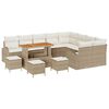 vidaXL Conjunto de Sof&aacute; de Jardim 13 unid. Bege vime PE