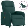 vidaXL Poltrona reclin&aacute;vel de massagens el&eacute;trica tecido verde-escuro