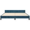 vidaXL Estrutura de cama c/ cabeceira 180x200 cm veludo azul-escuro