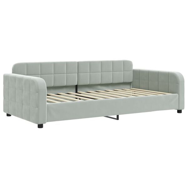 vidaXL Sof&aacute;-cama 100x200 cm veludo cinzento-claro