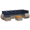 vidaXL Conjunto de sof&aacute; de jardim com 8 pe&ccedil;as e almofadas em rattan sint&eacute;tico cinza