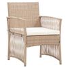 vidaXL 4 pcs conjunto lounge jardim c/ almofadões vime PE bege