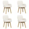 vidaXL Cadeiras de Jantar Girat&oacute;rias 4 pcs Boucl&eacute; Creme