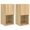vidaXL M&oacute;veis de TV com luzes LED 2 pcs 30,5x30x60 cm carvalho sonoma