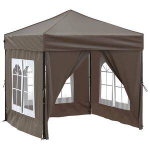 vidaXL Tenda festas dobr&aacute;vel paredes laterais 2x2 m cinza-acastanhado